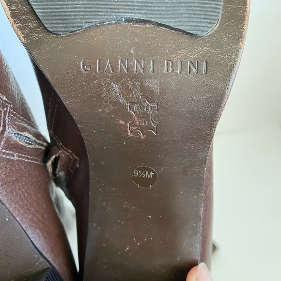 Gianni Bini Leather Heel Riding Boots Zip Up 9.5 - Picture 5 of 8